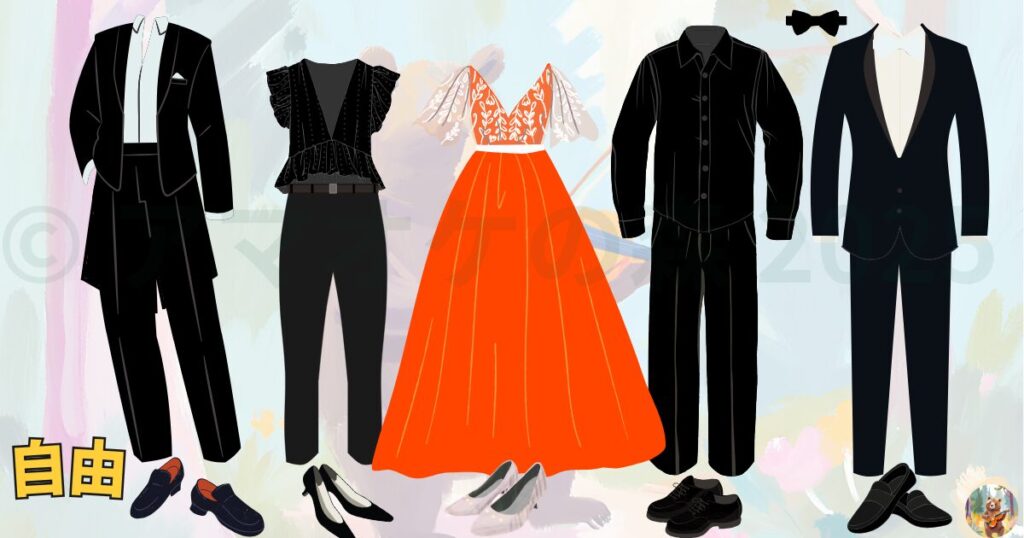 オーケストラ衣装3、自由のパターンの図解